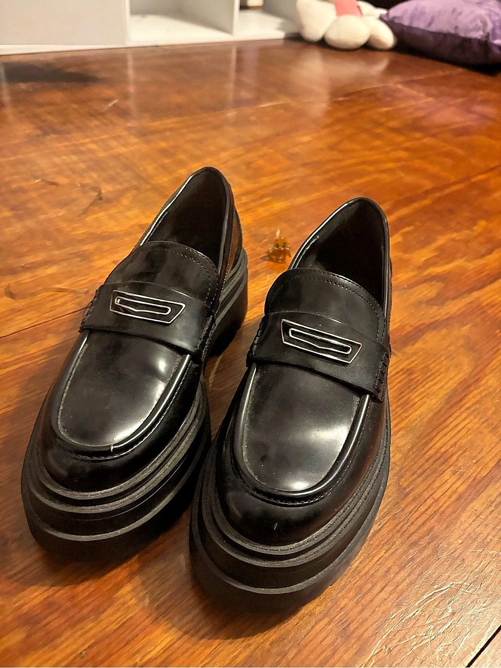 Platform Loafers in Black